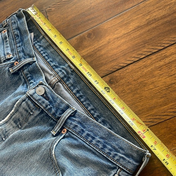 501 blue denim jeans button fly distressed straight leg jeans 36 x 28 - Picture 10 of 15